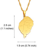 Anniyo Sao Tome Island Map Pendant Necklaces Gold Color Chains Jewelry #165321