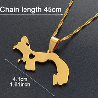 Anniyo Gold Color Panama Map Pendant Chain Necklaces Panamanian Maps Jewelry #011621