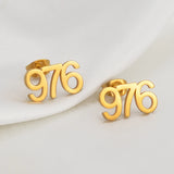 Anniyo (1.5cm wide and small size) France Mayotte Mamoudzou 976 Number Stud Earrings Jewelry @214821