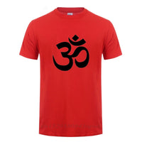 OM AUM SYMBOL  Relaxation T-Shirt For Male Men Funny Cotton Short Sleeve Streetwear JN BUDDHISM OM MANI PADME HUM T Shirt
