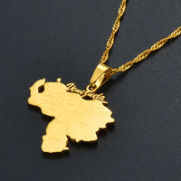 Anniyo New Item Venezuela Map Pendant Necklaces Silver Color/Gold-Plated Jewelry Venezuelan Jewellery @135721