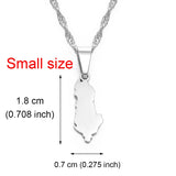 Anniyo 1.8CM Small Size Albania Map Pendant Necklaces for Women Girls Gold Color/Silver Color Albanian Jewelry #146921