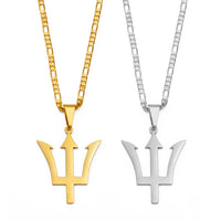 Anniyo Flag Symbol of Barbados Pendant Necklaces for Men Women Barbados Island Jewelry @259821
