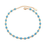 Lucky Eye Turkish Evil Eye Ankle Bracelet Gold Color Copper Foot Leg Chain Anklet Fashion Jewelry Gifts for Women Men EY6734