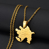 Anniyo Azerbaijan Map City Name Pendant Necklaces Azerbaycan of Maps Jewelry  @270021