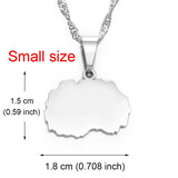 Anniyo 1.8CM Small Size North Macedonia Map Pendant Necklaces For Women Girls Silver Color/Gold Color Jewelry  #146821