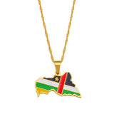 Anniyo Central African Republic Map Flag Pendant Necklace Centrafricaine Jewelry #257921