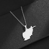 Stainless Steel Afghanistan Map Flag Pendant Necklaces for Afghan Men Women Gold/Steel Color Ethnic Maps Jewelry Gifts