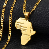 Anniyo 3.7cm Africa Map Pendant Necklace Women Men Ethiopian Jewelry Wholesale African Maps Ethnic Ornaments #260106