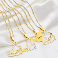 Anniyo Sint Maarten / Saint-Martin Island Pendant Necklaces Women Girls Saint Martin Gold Color Silver Color SXM Jewelry #268521