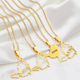 Anniyo Sint Maarten / Saint-Martin Island Pendant Necklaces Women Girls Saint Martin Gold Color Silver Color SXM Jewelry #268521