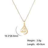 Skyrim Islamic Quran God Allah Necklace Women Stainless Steel Gold Color Muslim Arabic Pendant Necklaces Jewelry Religion Gift