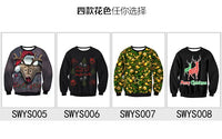 3D Christmas Deer Snowman Christmas gift Santa Claus Patterned Ugly Sweater Jerseys and Sweaters blouses For Men Women Pullover