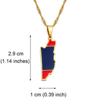 Anniyoc Belize Map Flag Pendant Necklaces for Women Girls Gold Color Charm Belize's Maps Jewelry Patriotic Ethnic s #168921
