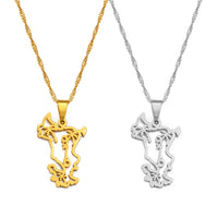 Anniyo 2.5cm Mayotte Pendant Necklaces for Women Girls Mamoudzou Mahore Jewelry @243821