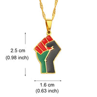 Anniyo African Fist Symbol Pendant Necklaces Stainless Steel Jewelry for Women Girls Africa Cultural Chain @231521