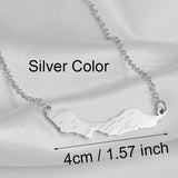 Anniyo 4CM Curacao Map & Village Name Pendant Chain Necklaces Charm Stainless Steel Gold Color Silver Color Jewellery @230421