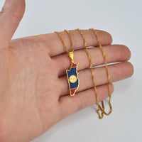 Anniyoc Belize Map Flag Pendant Necklaces Women Girls Charm Belize's Maps Jewelry #208921