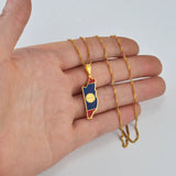 Anniyoc Belize Map Flag Pendant Necklaces Women Girls Charm Belize's Maps Jewelry #208921