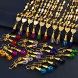 Anniyo Hawaiian Jewelry sets Pendant Necklaces Flower Earrings Colored Crystal Bead Ball Chains Guam Micronesia Chuuk #258006