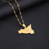 Italy Sicily  Map Flag Stainless Steel Pendant Necklace for Women Men Gold Color / Silver Color Italian Sicilia Party Jewelry