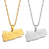 Anniyo Yemen Map With City Name Pendant Necklaces Jewelry Maps of Yemeni  @257621
