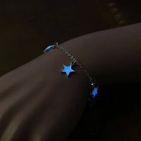 New Fashion Luminous Stones Bead Star Pendant Anklet For Women Bohemia Beach Tassel Handcrafted Ankle Chain Boho Jewelry