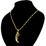 Dropshipping Stainless Steel Dragon Head Pendant Necklace Wolf Tooth Amulets And Talismans Cool Necklace For Women And Men