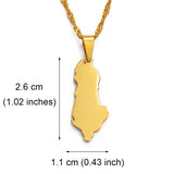 Anniyo 2.6cm Albania Map Pendants & Necklaces Charm Shqiperise Jewelry For Women Girls  #028921