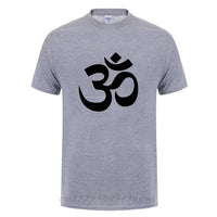 OM AUM SYMBOL  Relaxation T-Shirt For Male Men Funny Cotton Short Sleeve Streetwear JN BUDDHISM OM MANI PADME HUM T Shirt
