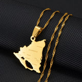 Anniyo Nicaragua Map With Cities Pendant Necklaces Silver Color/Gold-Plated Jewelry Nicaraguan Jewelry @266821