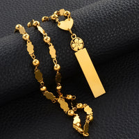 Anniyo (Up to 8 letter) Customize Capital Letters Pendant Necklaces,Personalized Name Hawaiian Flower Kiribati Jewelry #150321