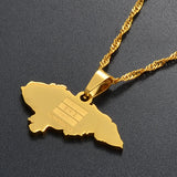 Anniyoc Honduras Map Flag Pendant Necklaces for Women Gold Color Charm Maps Jewelry Patriotic Bests #017421