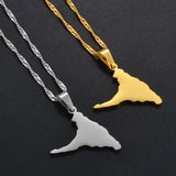 Anniyo Comoros Anjouan Island Map Pendant Necklaces Silver Color/Gold-Plated Ndzouani Jewelry #265921