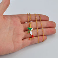Anniyo Italy Map Flag Pendant Necklaces Silver Color/Gold Color Italian Maps Jewelry @209321