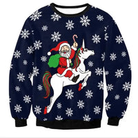3D Christmas Deer Snowman Christmas gift Santa Claus Patterned Ugly Sweater Jerseys and Sweaters blouses For Men Women Pullover
