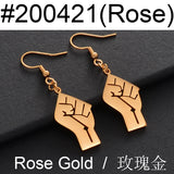 Anniyo 2.8CM Black Lives Matter Fist Symbol Earrings Rose Gold Plated,Silver Color Stainless Steel BLM African  Jewelry #200421