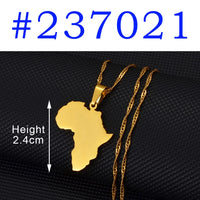 Anniyo 2.4cm Africa Map Pendant Necklaces Women Girls African Maps Fine Design Jewelry Nigeria,Congo,Ghana,Sudan,Somalia #237021