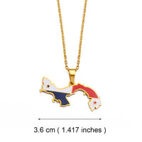 Anniyo Panama Map Flag Pendant Necklaces Panamanian Maps Jewelry @263321