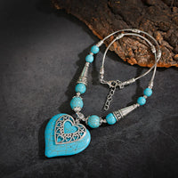 Bohemia Vintage Ethnic Leaf Red Stone Tassel Necklace For Women Gypsy Sliver Color Long Chain Necklace For Girls Tibetan Jewelry