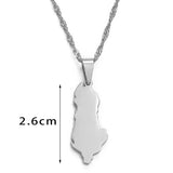 Anniyo 2.6cm Albania Map Pendants & Necklaces Charm Shqiperise Jewelry For Women Girls  #028921