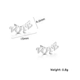 Sipuris Fashion Custom Name Earrings Personalized Stainless Steel Initial Letter Nameplate Jewelry For Women Stud Earrings Gifts