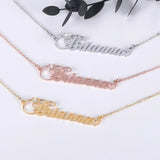 Custom Name Necklace Initials with White Diamonds Personalized Jewelry Heart Name Pendants Gifts Customized Nameplate Necklaces