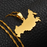 Anniyo Russia Map Pendant Necklaces The Russian Federation Charm Jewelry Silver Color/Gold Color Chain Necklaces #008021