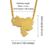 Anniyo Venezuela Map and Flag Necklace for Women Gold Color Jewelry Maps of Venezuelan @013221