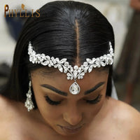 A265 Zircon Wedding Headband Luxury Crystal Women Tiaras Bridal Headpiece Forehead Chain Hair Accessories Rhinestone Headwear