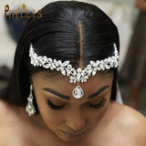 A265 Zircon Wedding Headband Luxury Crystal Women Tiaras Bridal Headpiece Forehead Chain Hair Accessories Rhinestone Headwear