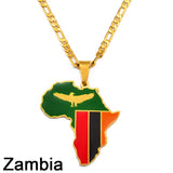 Anniyo 3.8CM Hip-hop Africa Map Pendant Necklace Jewelry Ghana Nigeria Congo Sudan Somalia Uganda Zimbabwe Zambia Liberia#207921