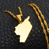 Anniyo 2.5CM Syria Map Necklaces Charms Pendant Necklaces Syrians Jewelry #042921