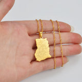 Anniyo Ghana Map With Province Name Pendant Necklaces Jewelry Ghanaian Country Maps @256321